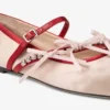 Loli Ballerina Macaron and Ruby Red Satin Ballerina Flats with Satin Bows