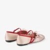 Loli Ballerina Macaron and Ruby Red Satin Ballerina Flats with Satin Bows
