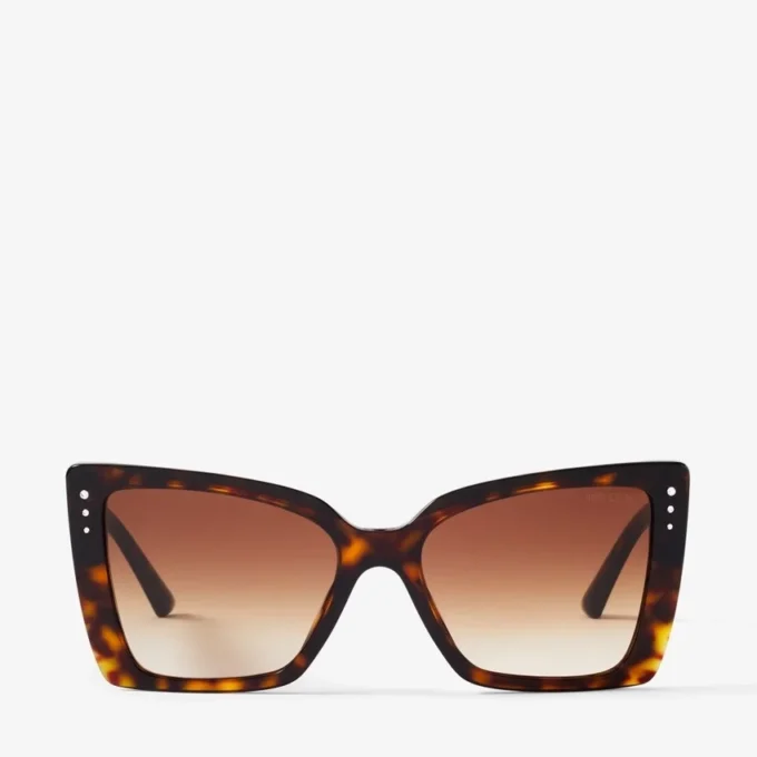 Lorea Brown Havana Butterfly Frame Sunglasses