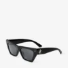 Lou Black and Grey Acetate Cat-Eye Sunglasses