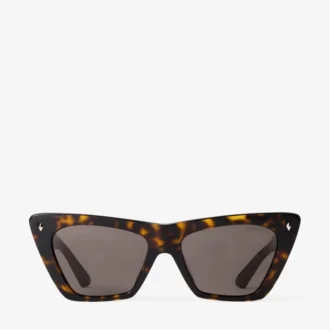 Lou Havana and Dark Brown Acetate Cat-Eye Sunglasses
