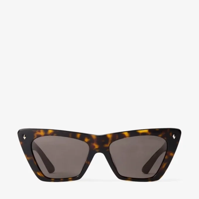Lou Havana and Dark Brown Acetate Cat-Eye Sunglasses