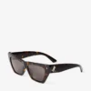 Lou Havana and Dark Brown Acetate Cat-Eye Sunglasses