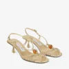 Lova 50 Gold Metallic Nappa Leather Sandals with Beads
