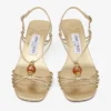 Lova 50 Gold Metallic Nappa Leather Sandals with Beads