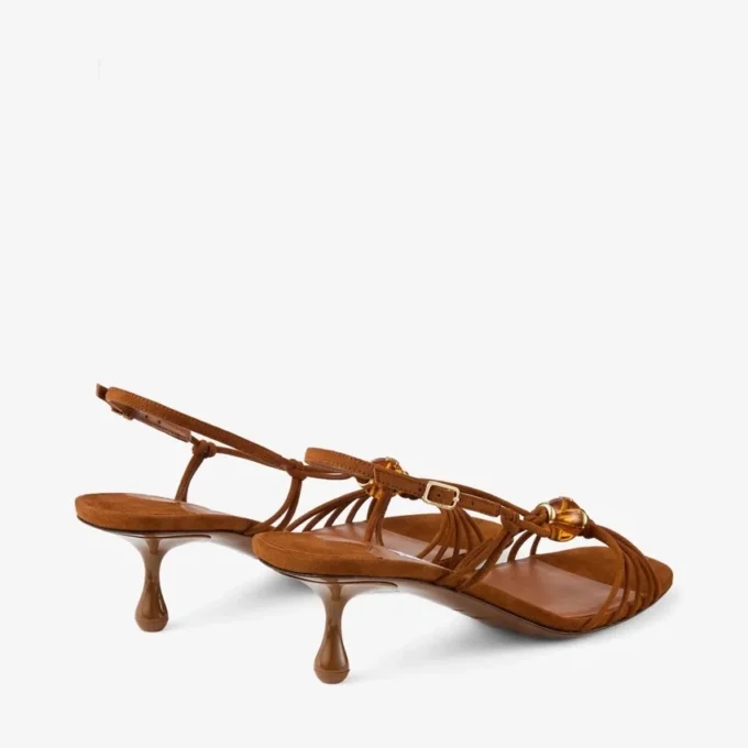 Lova 50 Tan Mix Suede Sandals with Beads
