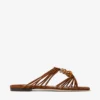 Lova Mule Flat Tan Mix Suede Flats with Beads