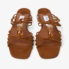 Lova Mule Flat Tan Mix Suede Flats with Beads