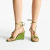 Lova Wedge 85 Clover Mix Suede Wedges with Beads