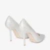 Love 100 Ivory Satin Pumps with Crystal Embellishment