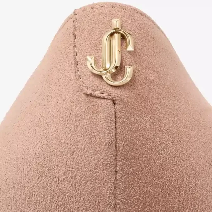Love 65 Ballet Pink Suede Pointed Pumps with Jc Emblem