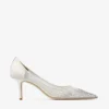 Love 65 White Mesh Pumps with DéGradé Crystals