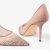 Love 85 Ballet Pink Mesh Pointed-Toe Pumps with DéGradé Crystals