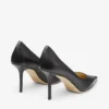 Love 85 Black Calf Leather Pumps with Jc Emblem