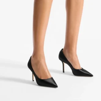 Love 85 Black Satin Pumps