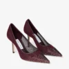 Love 85 Deep Merlot Mesh Pumps with Galaxy Crystal