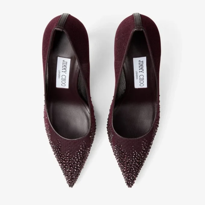 Love 85 Deep Merlot Mesh Pumps with Galaxy Crystal