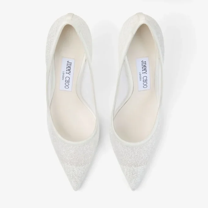 Love 85 Ivory Candyfloss Glitter Pumps