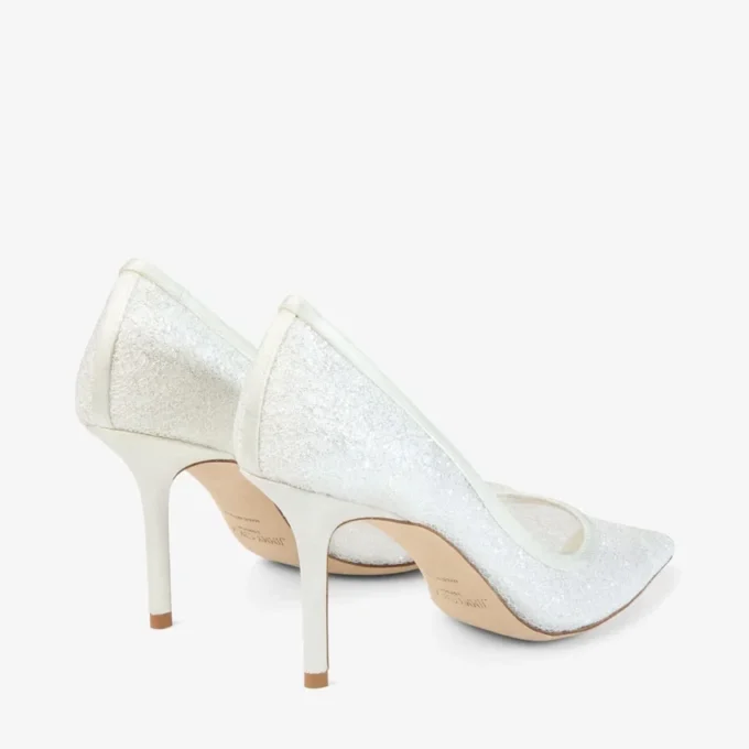 Love 85 Ivory Candyfloss Glitter Pumps
