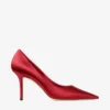 Love 85 Ruby Red Satin Pumps