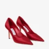 Love 85 Ruby Red Satin Pumps