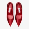 Love 85 Ruby Red Satin Pumps