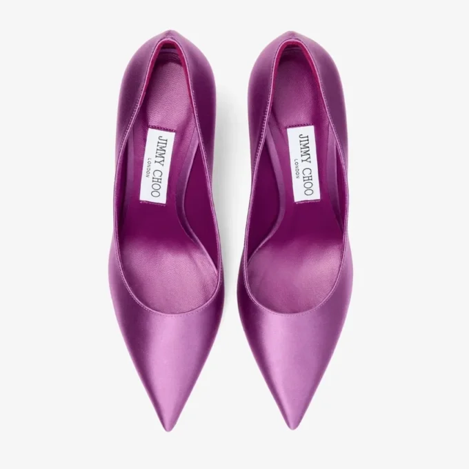 Love 85 Violet Orchid Satin Pumps