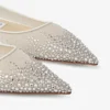 Love Flat White Degrade Crystal Mesh Flats