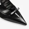 Love Mesh 85 Black Spazzolato and Ruched Mesh Pumps