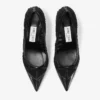 Love Mesh 85 Black Spazzolato and Ruched Mesh Pumps