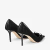 Love Mesh 85 Black Spazzolato and Ruched Mesh Pumps