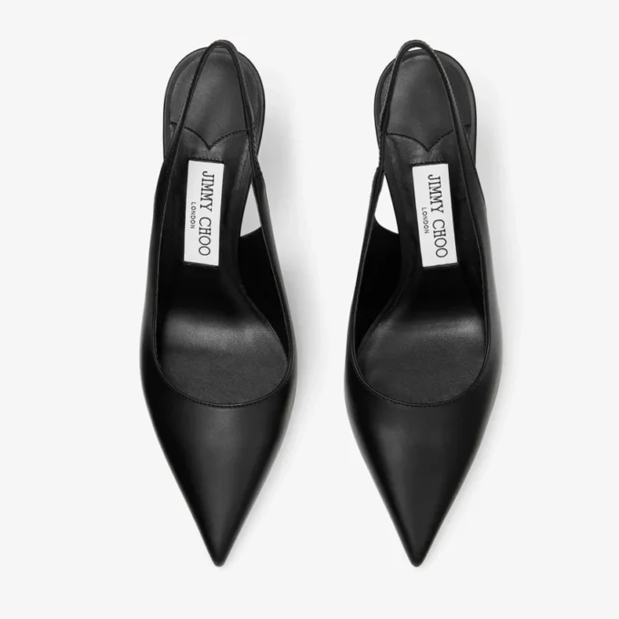 Love  Sling Back 85 Black Calf Leather Slingbacks
