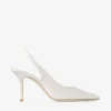 Love Sling Back 85 Ivory Satin Slingbacks