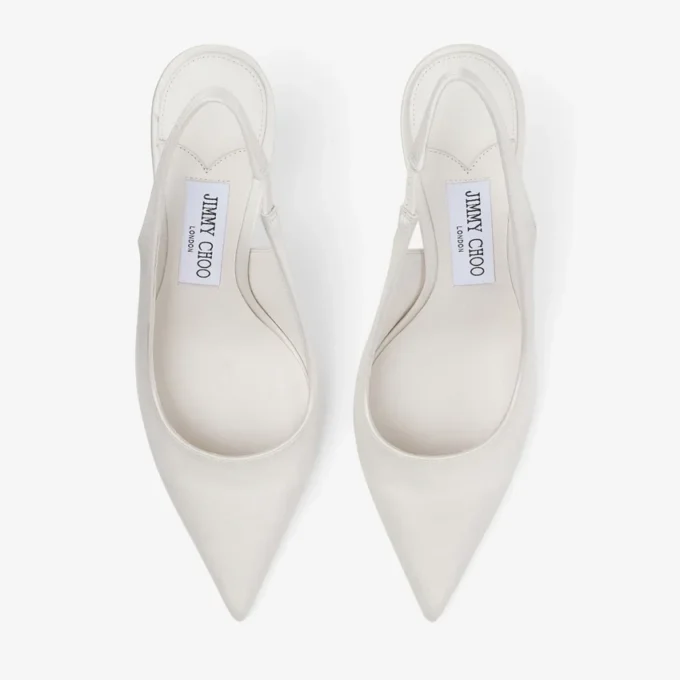 Love Sling Back 85 Ivory Satin Slingbacks