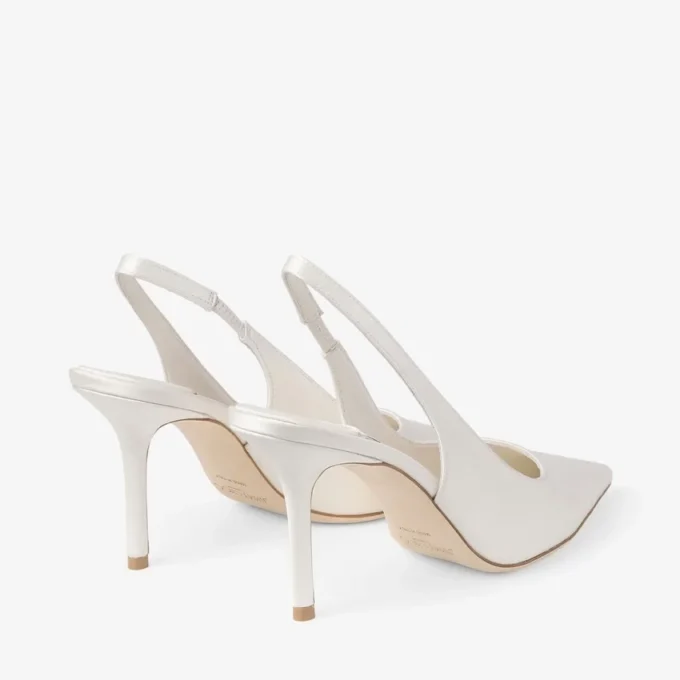 Love Sling Back 85 Ivory Satin Slingbacks
