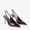Love  Sling Back 85 Sambuco Shiny Croc Embossed Leather Slingbacks