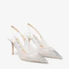 Love Sling Back 85 White Mesh Slingbacks with DéGradé Galaxy Crystals