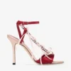 Lula 100 Macaron and Ruby Red Satin Sandals with Bows