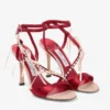 Lula 100 Macaron and Ruby Red Satin Sandals with Bows