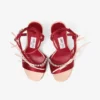 Lula 100 Macaron and Ruby Red Satin Sandals with Bows