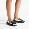 Manon F Black Tumbled Leather Loafers with Shearling