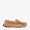 Manon F Toffee Velvet Suede Loafers with Shearling