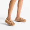 Manon F Toffee Velvet Suede Loafers with Shearling