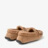 Manon F Toffee Velvet Suede Loafers with Shearling