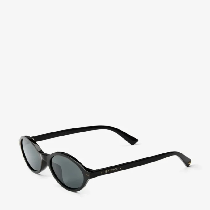 Marais Black and Grey Oval Acetate Sunglasses