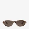 Marais Chai Havana and Dark Brown Acetate Oval Sunglasses