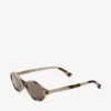 Marais Chai Havana and Dark Brown Acetate Oval Sunglasses