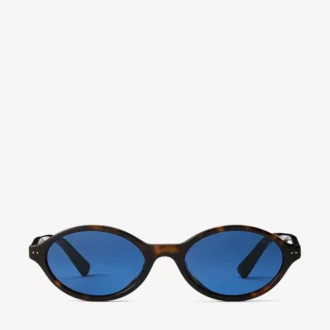 Marais Havana and Blue Oval Acetate Sunglasses