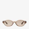 Marais Transparent Tan and Light Brown Oval  Acetate Sunglasses