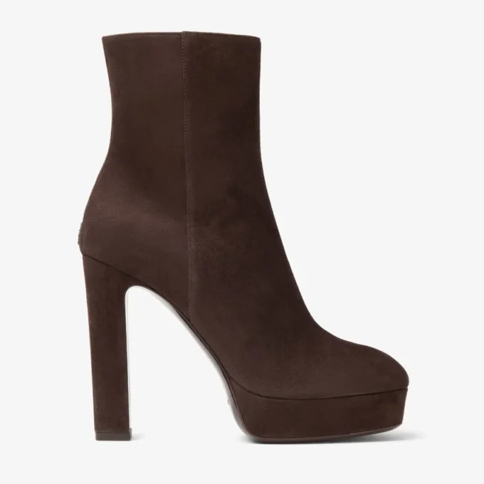 Marene Ankle Boot 120 Chocolate Suede Pumps